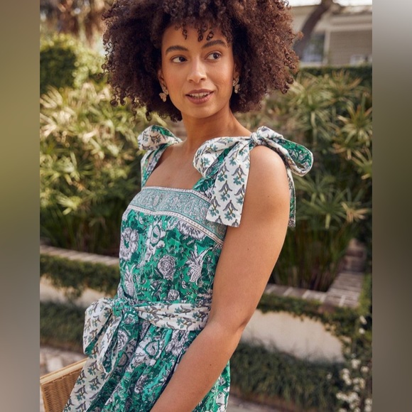 Sue Sartor Annabel Sun Dress | Green Garden | Medium - Picture 2 of 3